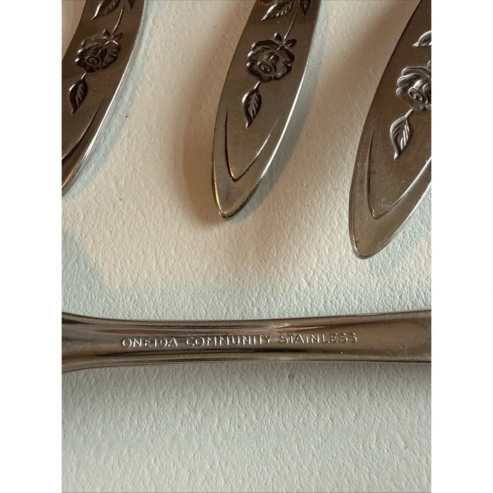 VTG Oneida Community MY ROSE Lot Of 10 Serving Pieces Stainless Flatware Read